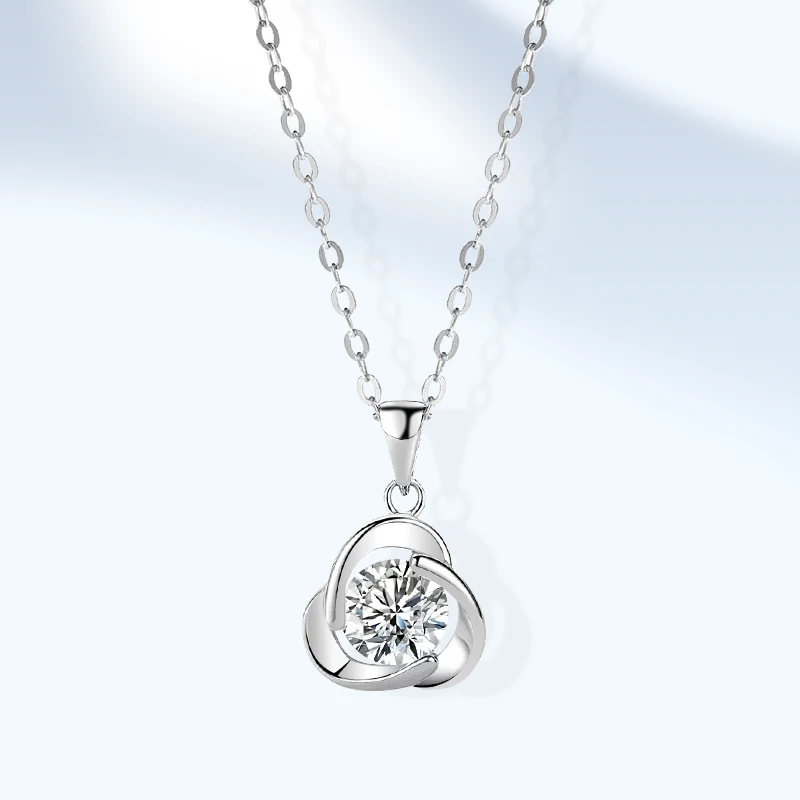 

Moissanite Diamond Pendant Necklaces For Women 925 Sterling Silver Luxury Chain Wedding Jewelry Wholesale Anniversary Gift
