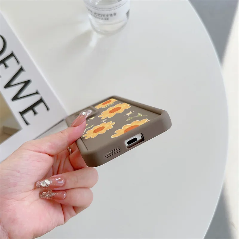 Чехол для телефона с цветком подсолнухов VIVO Y28 Y36 Y27 Y02S Y20 Y20S Y50 Y30 Y51 Y31 Y16 Y19 Y78 Plus Y83 Y81