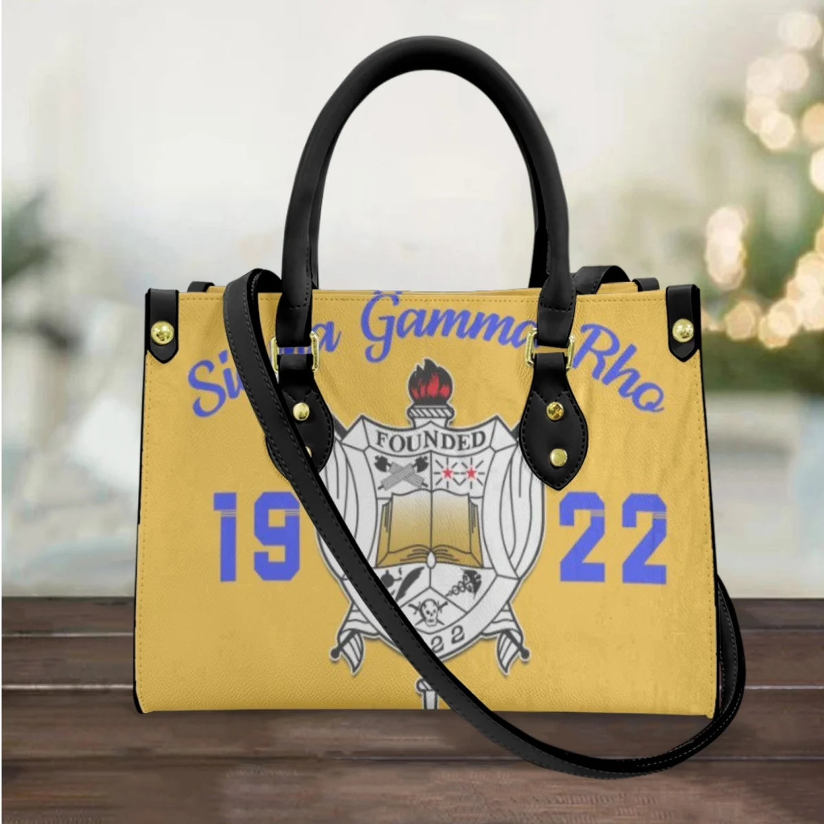 

Женская сумка-тоут Sigma Gamma Rho, Роскошная сумочка из искусственной кожи на ремне, Модный повседневный саквояж через плечо для женщин