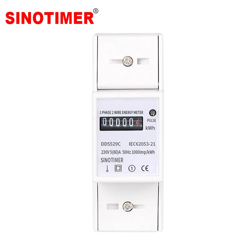 Monofásico dn Trilho Display Digital Medidor de Energia Elétrica Kwh Comunicação de Saída de Pulso Consumo de Energia ac 230v 80a