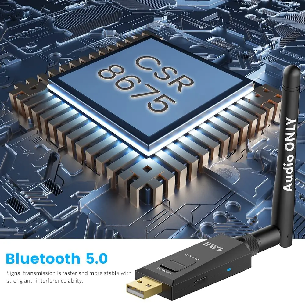 [Модернизированный] 1Mii USB Bluetooth-адаптер для ПК Mac ноутбуков PS5/PS4 аудио-адаптер с