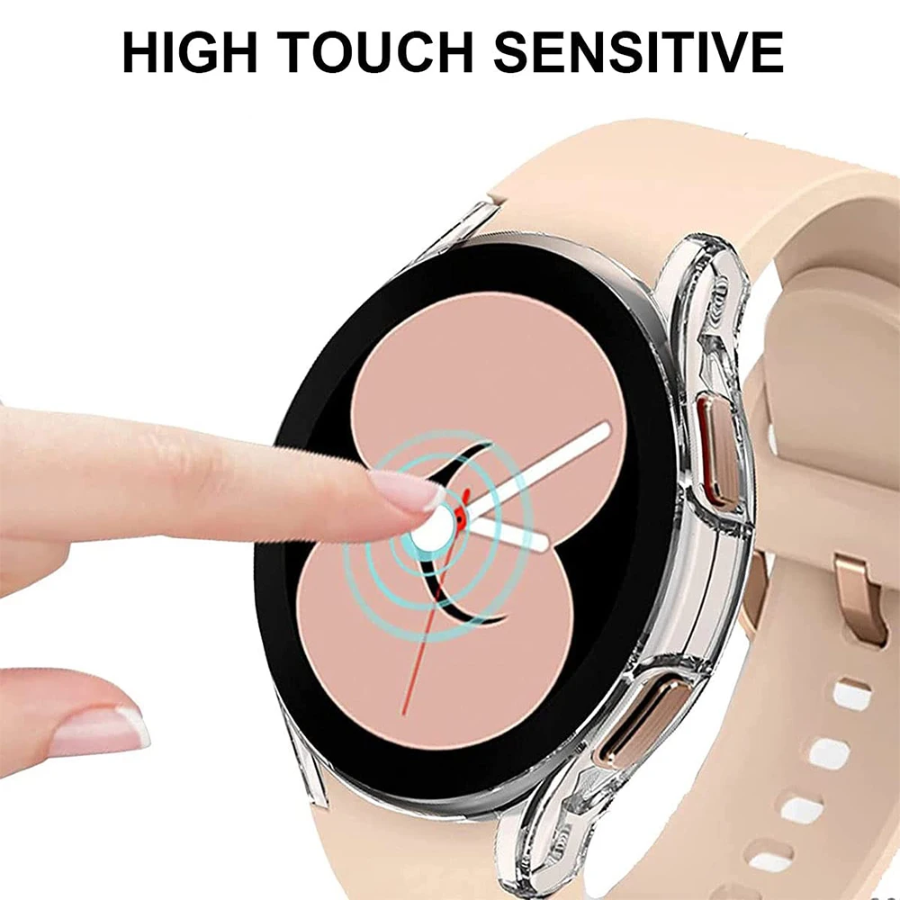 Protector Case For Samsung Galaxy Watch 4 5 40mm 44mm Cover Coverage Silicone TPU Bumper Screen Protection Full Accessories