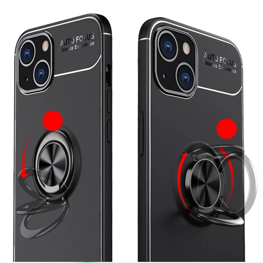 

For iPhone 14Max Case For iPhone 14 Pro 13 Mini 12 11 XS XR X SE Shockproof Protective Magnetic Ring Cover On For iPhone 14 Plus