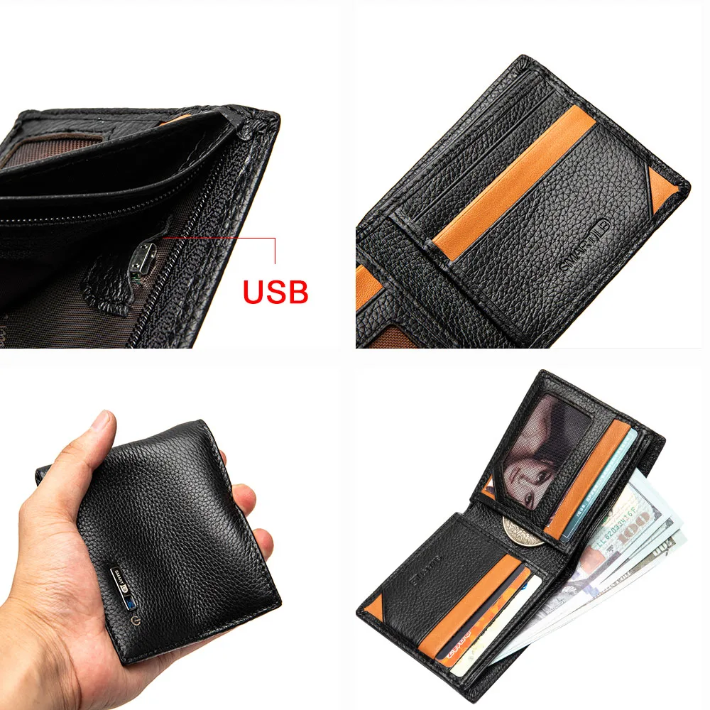 Fashion Smart Wallet Wallet GPS Bluetooth Tracker Gift for Father's Day Slim Credit Card Holder Cartera Hombre Tarjetero Wallets
