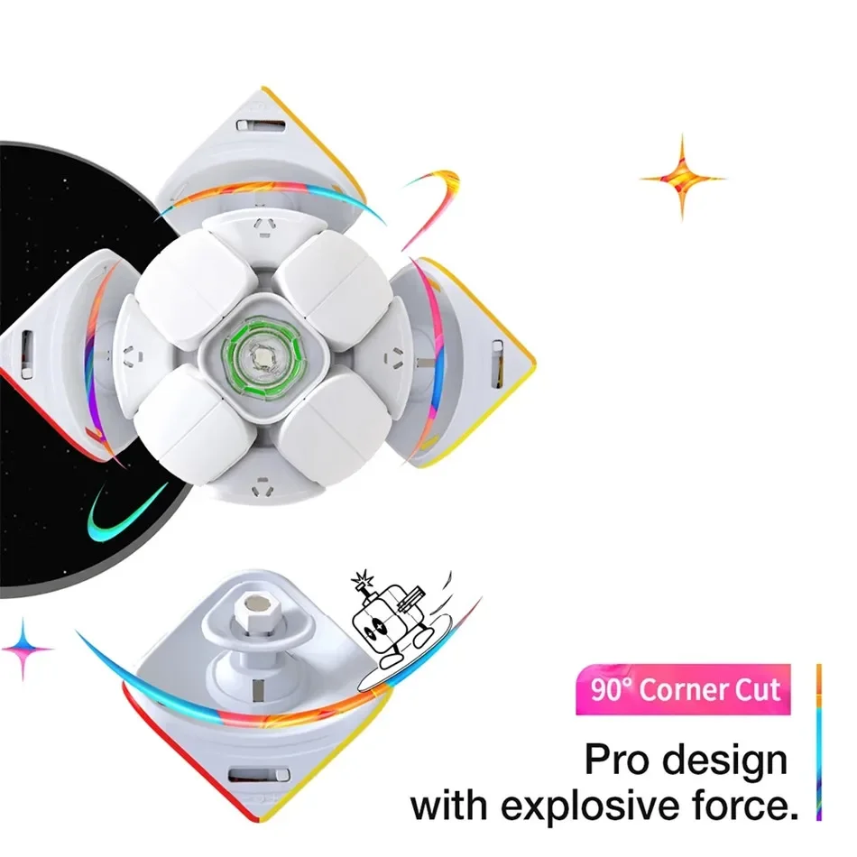 Магнитный скоростной куб GAN251M 251 Pro Air Leap 2x2 профессиональный магический 2x2x2