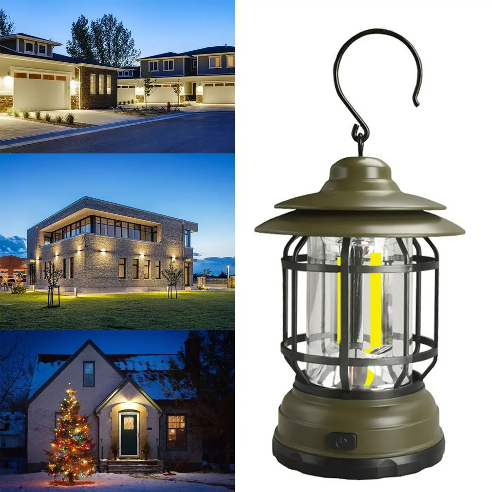 

Миниатюрный подвесной фонарь для кемпинга, уличный USB светильник, водонепроницаемая садовая лампа с 2 режимами освещения для сада, двора, ке...