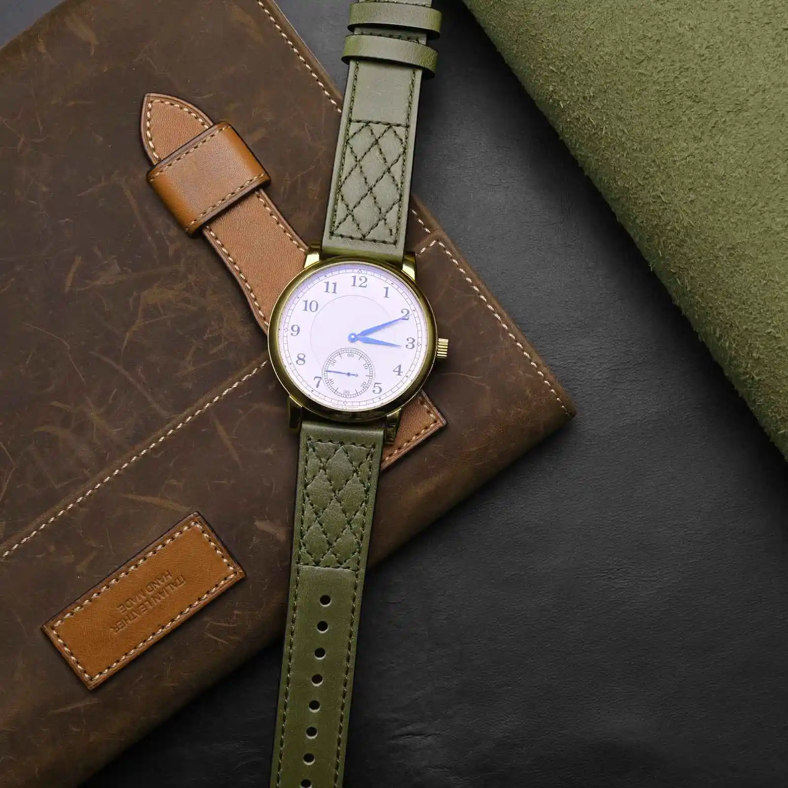 Anbeer Leather Watch Strap 18mm 20mm 22mm Crazy Horse Watchband Causal or Formal