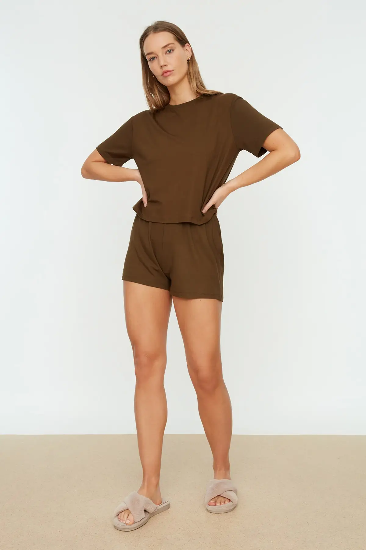 

Basic Viscose Knitted Pajamas Set THMSS22PT0337