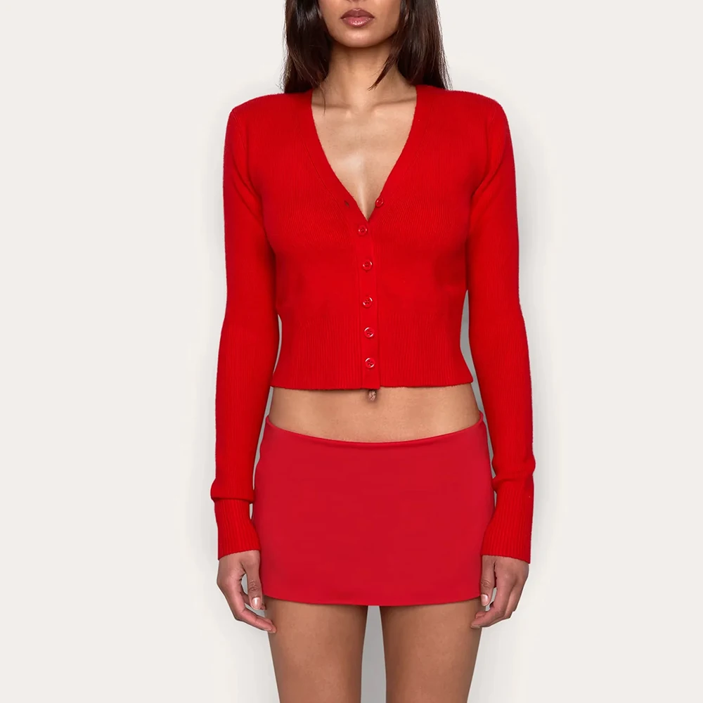 VGH Minimaist однотонная поклонная блузка для женщин с глубоким v-образным вырезом и