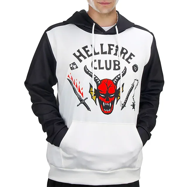

Inspired by Stranger Things Hellfire Club Eddie Munson Hoodie TV & Movie Terylene Devil Harajuku Graphic Kawaii T-shirt For All