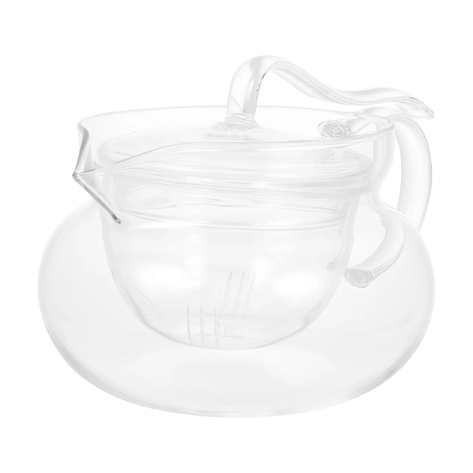 

Teapot Serving Heat-Resistant Scented Maker Transparent Glass Decorative Holder
