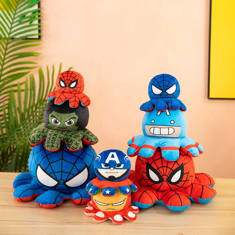 

Игрушка плюшевая «мстители» Disney, мультяшная кукла-осьминог, Человек-паук, Железный человек, Стив Роджерс, подарок на день рождения для детей