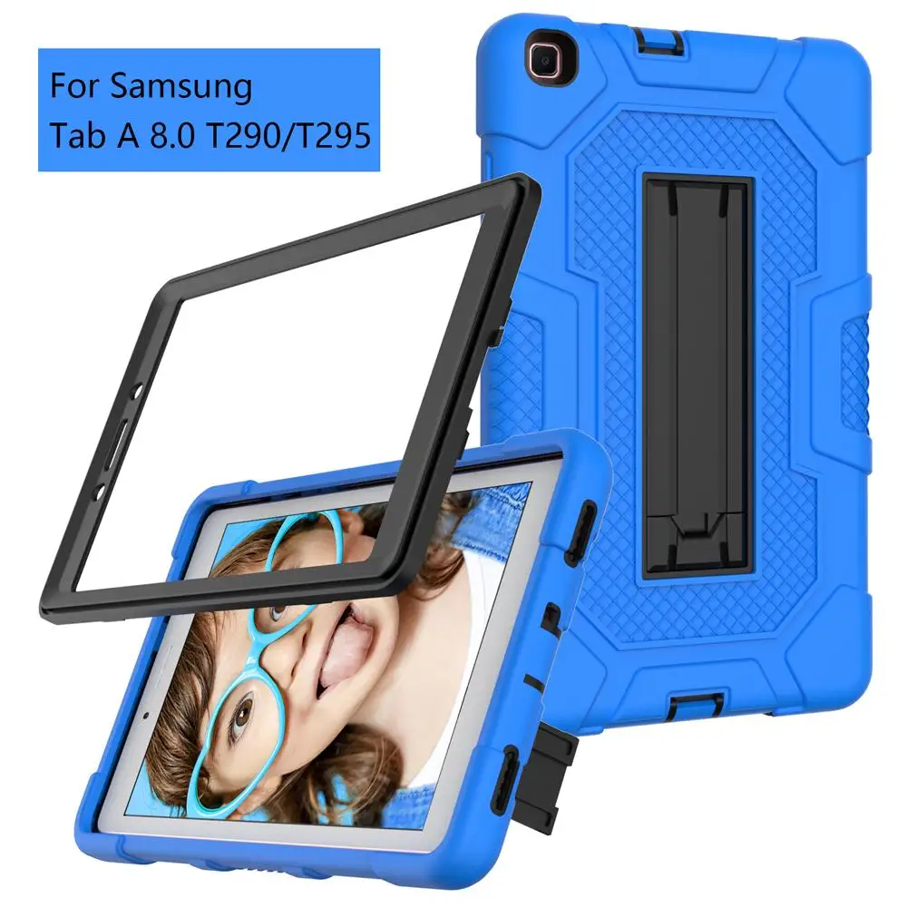 

Противоударный тяжелый чехол из ТПУ для Samsung Galaxy TabA Tab A 8,0 2019 T295 T290, чехол-подставка для планшета, силиконовый защитный чехол + ручка