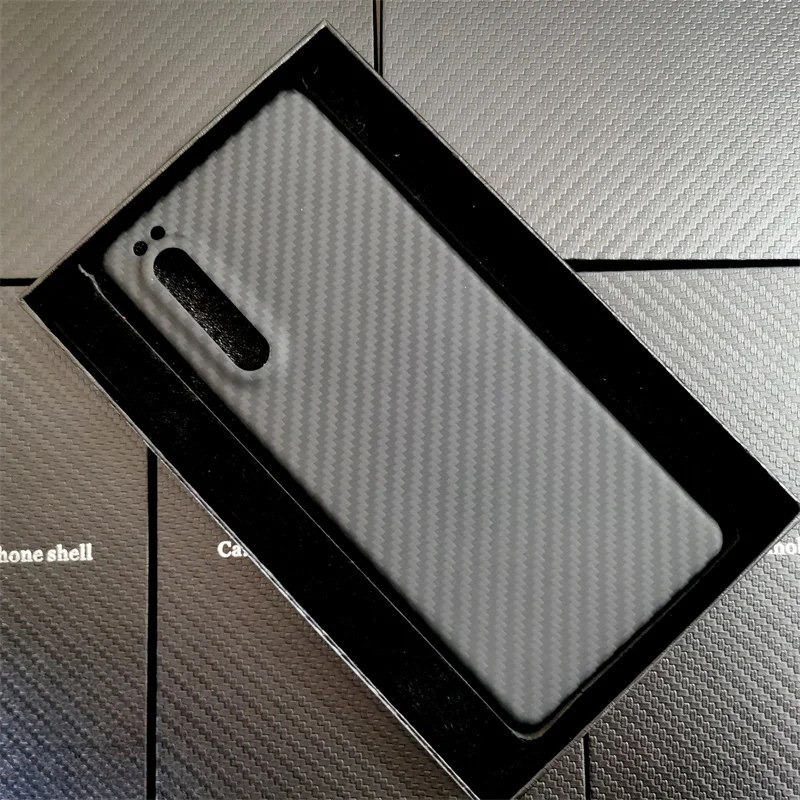 Real Carbon Fiber Case for Sony Xperia 1 Ii Case Aramid Fiber Protective Cover for Sony Xperia 1 Ii Ultra-Thin Carbon Fiber Case