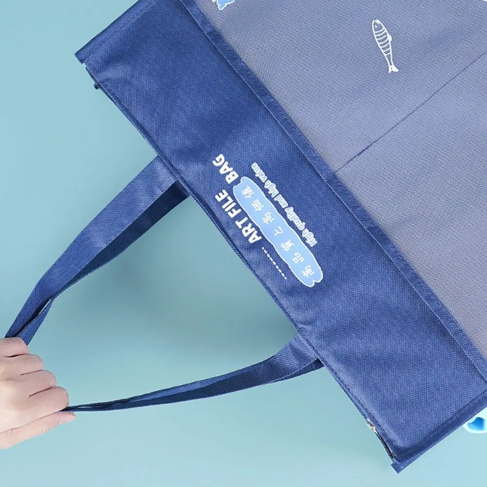 Durable A3 Zipper Pouch Bag Large-capacity Creative Document Book with Handle Waterproof Multi-layer File Organizer School