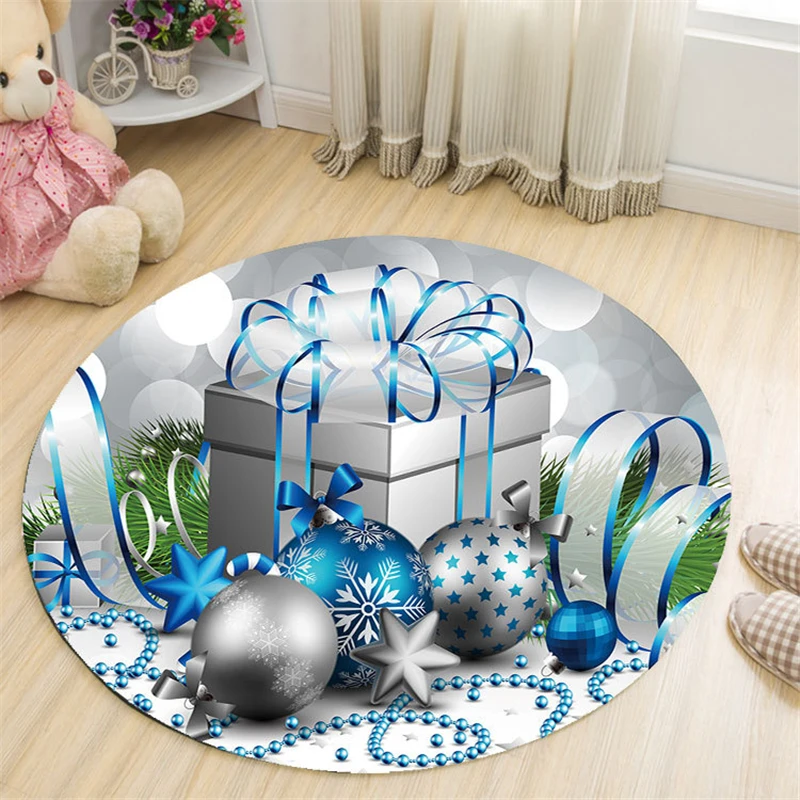 

Прикроватный коврик для двери, напольный коврик, коврик для стула, коврик для гостиной, круглый коврик с рождеством, коврик, декоративный иг...