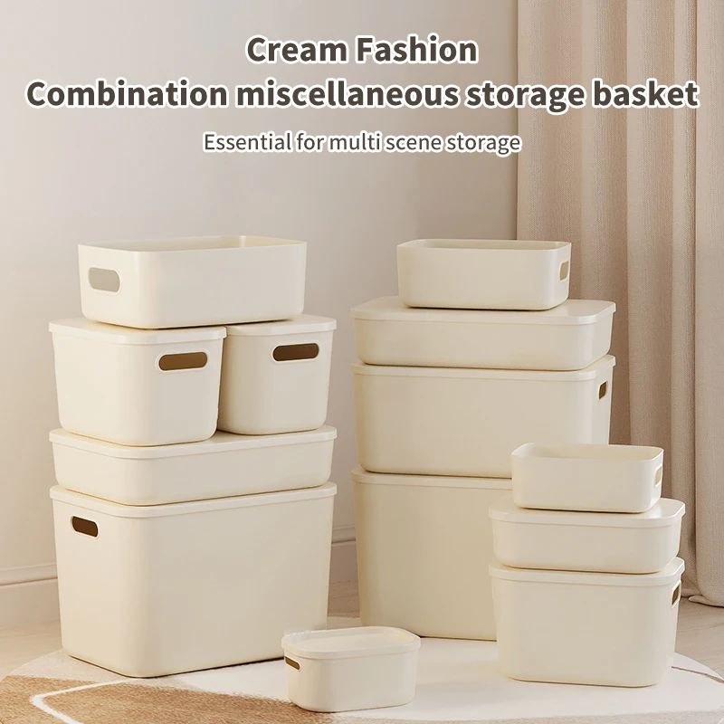 Штабелируемый ящик для хранения с крышкой органайзер макияжа контейнер одежды