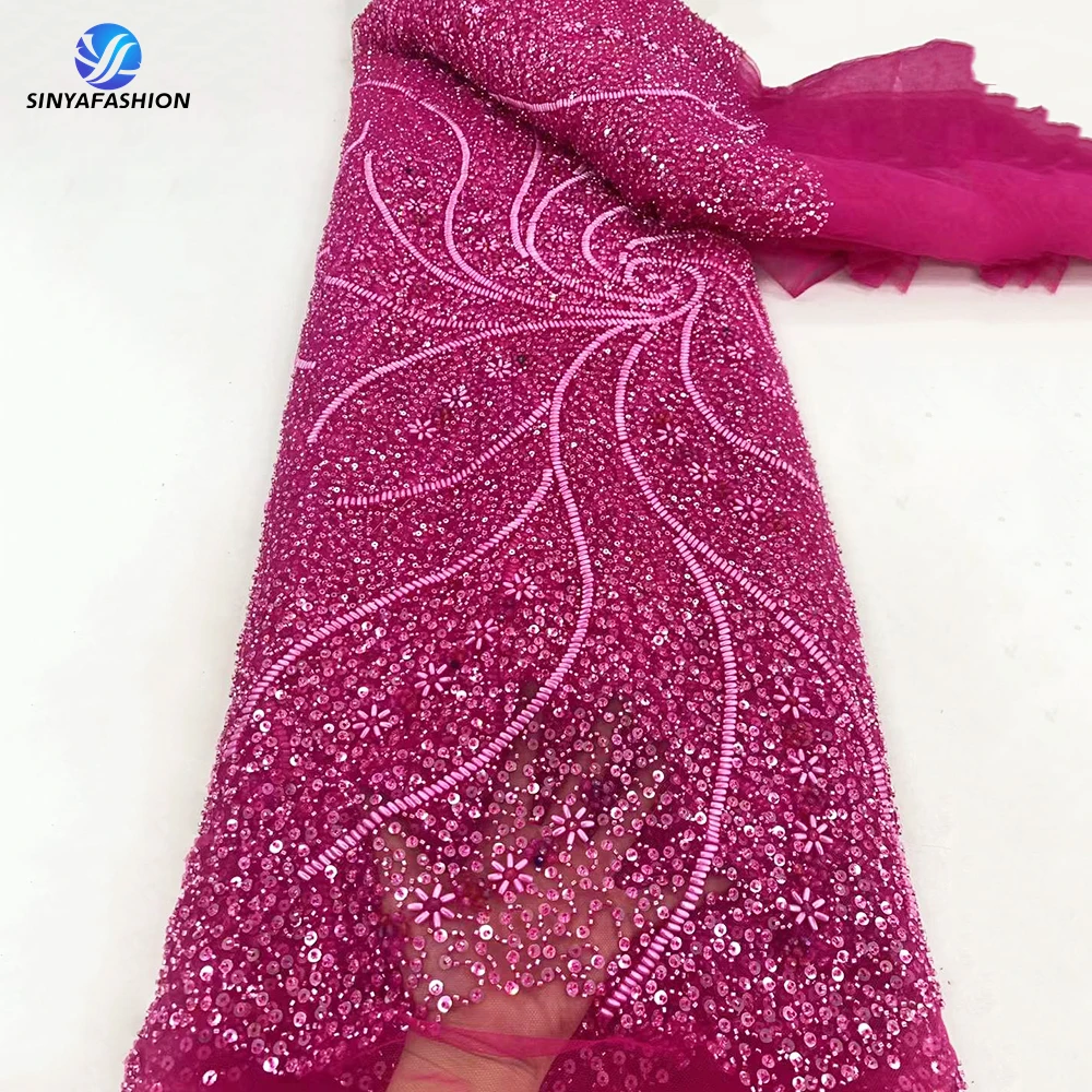 Голубая зеленая африканская блестящая французская Тюлевая кружевная ткань