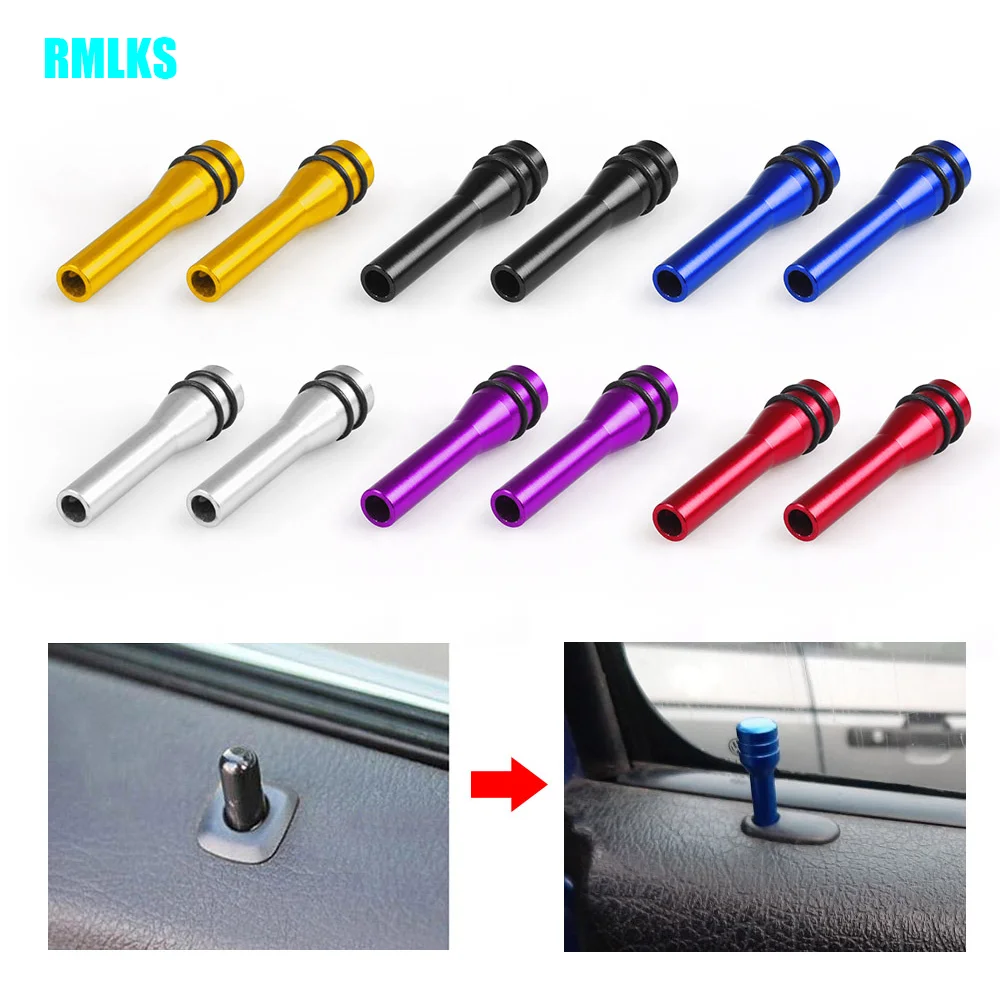

2Pcs Aluminum Alloy Auto Car Security Door Lock Pins Universal Car Truck Interior Door Lock Knob Pull Pins