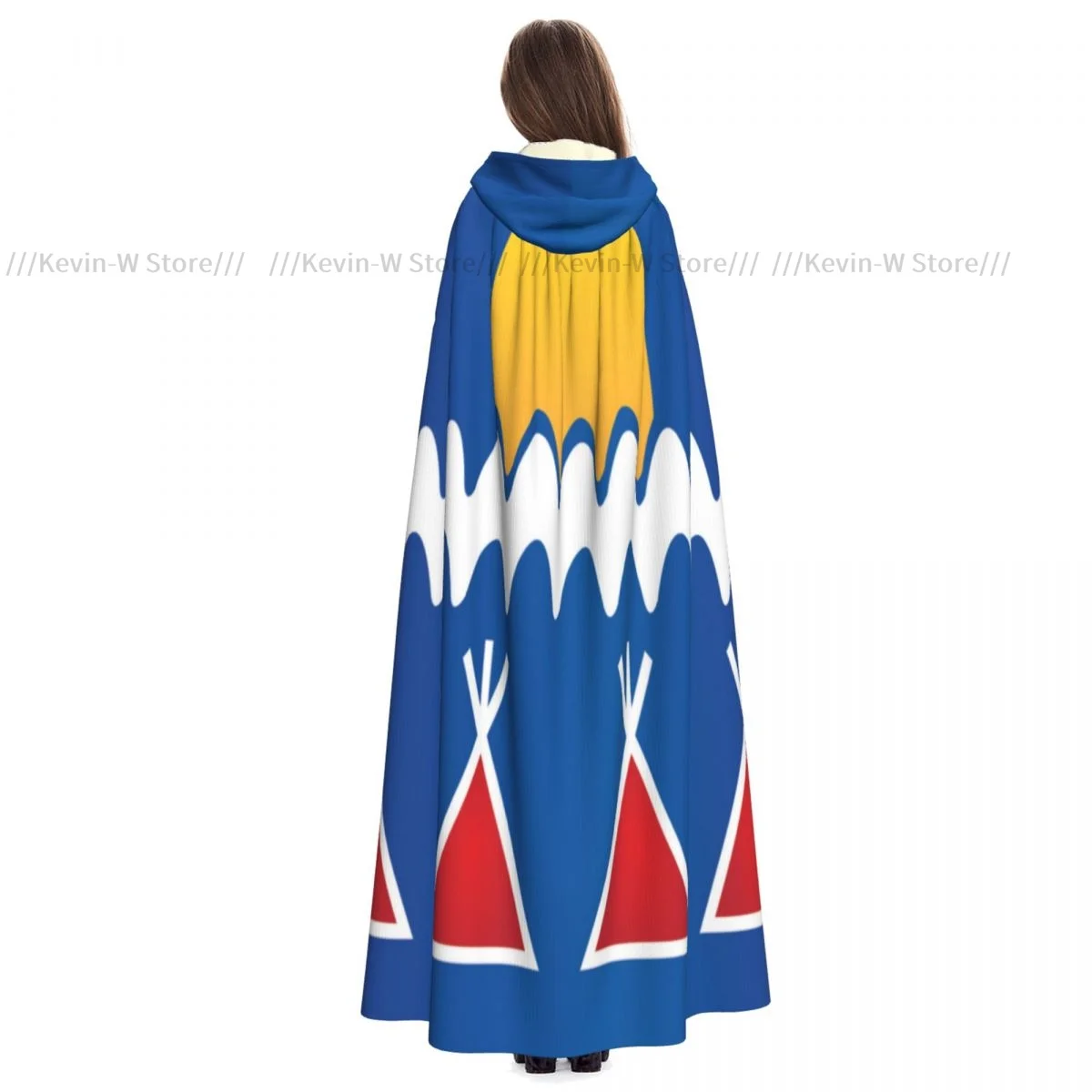 Фото Unisex Adult First Nations Tlicho People Flag Cloak with Hood Long Witch Costume Cosplay №3