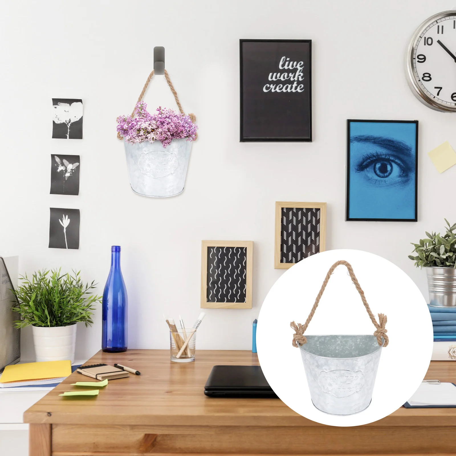 

Декоративный настенный цветочный горшок, креативный подвесной цветочный горшок, цветочное подвесное ведро