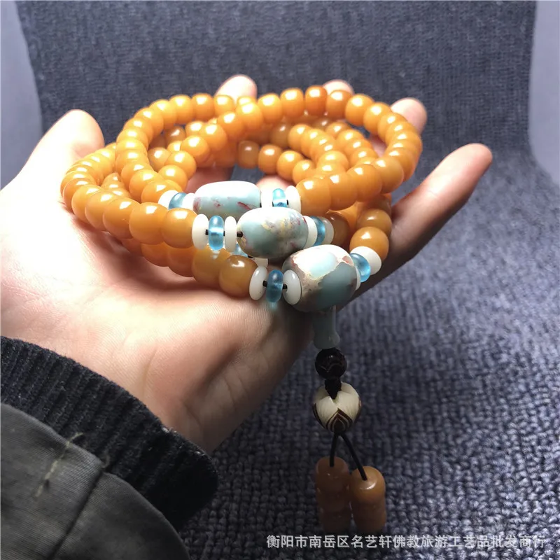 Design108Кусочки браслета Бодхи с камнем Шушань состаренный браслет из бисера в