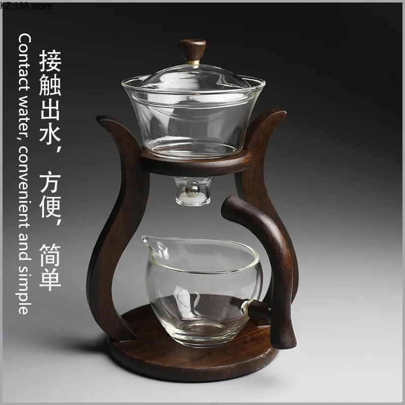 

Термостойкая чайная утварь, вращающаяся чайная утварь кунг-фу, чайник, полуавтоматическое покрытие, чаша для чая, магнитный Набор, стекло, вода, ленивый
