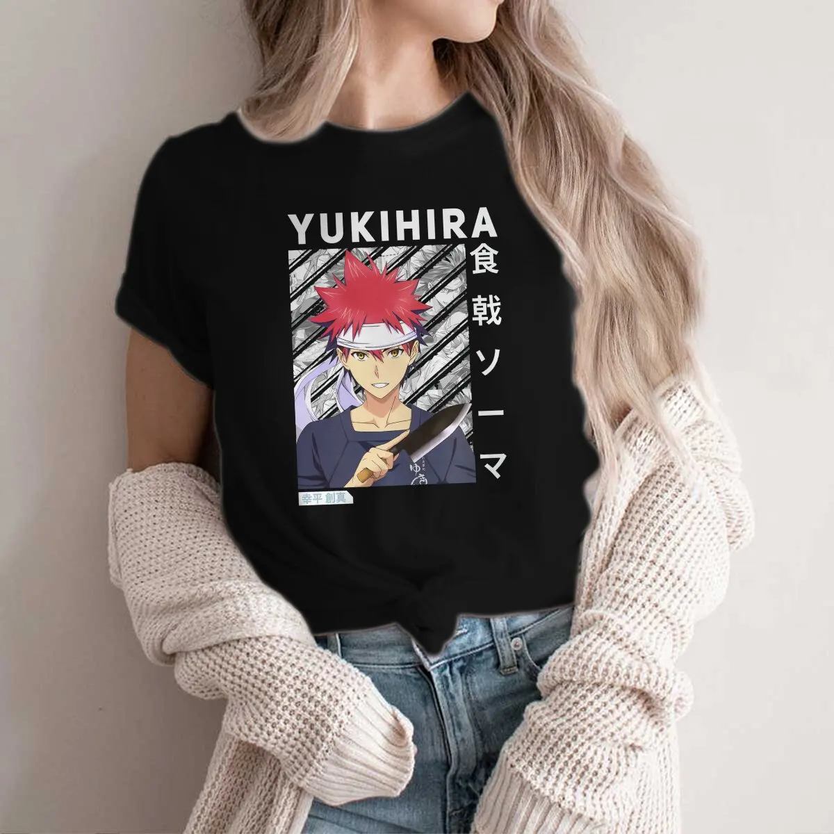 

Аниме Soma Yukihira, модная мужская Футболка Harajuku с круглым вырезом