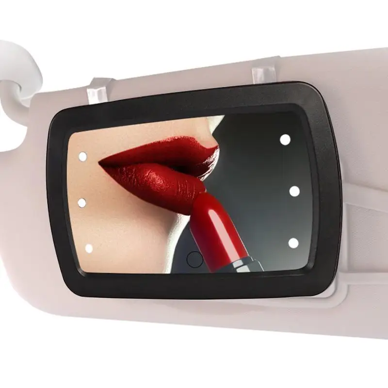 

Auto Mirror Makeup Light For Car Sun Visor LED Mirror HD Universal Type Finger Touchscreen Switch Glass Portable Fill Light
