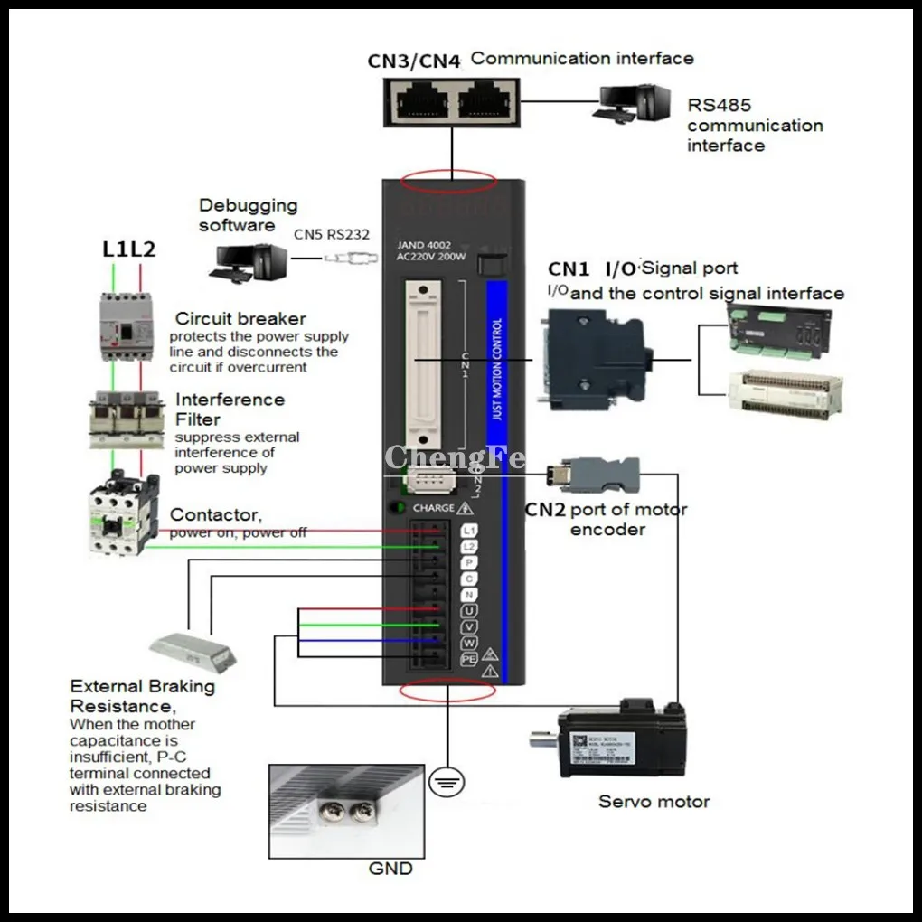 CNC JMC обновленный 220 В 400 Вт AC Серводвигатель и мотор костюм 17Bit кодировщик для