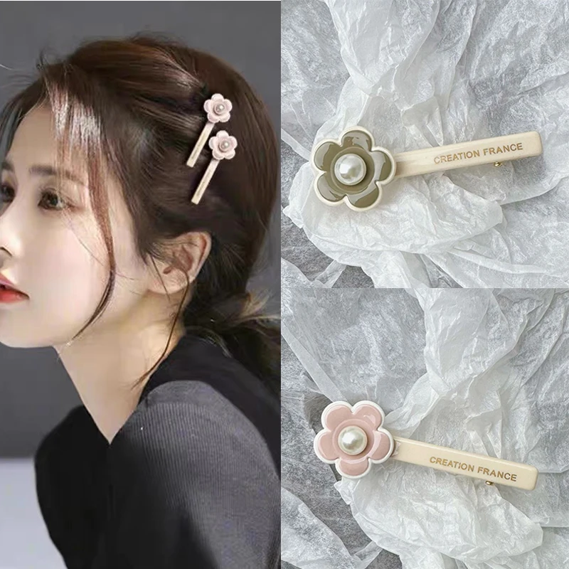 

French Pearl Flower Hair Clips Elegant Women Girls Head Side Bobby Pins Vintage Sweet Hair Barrettes Hairgrip Hair Accessories