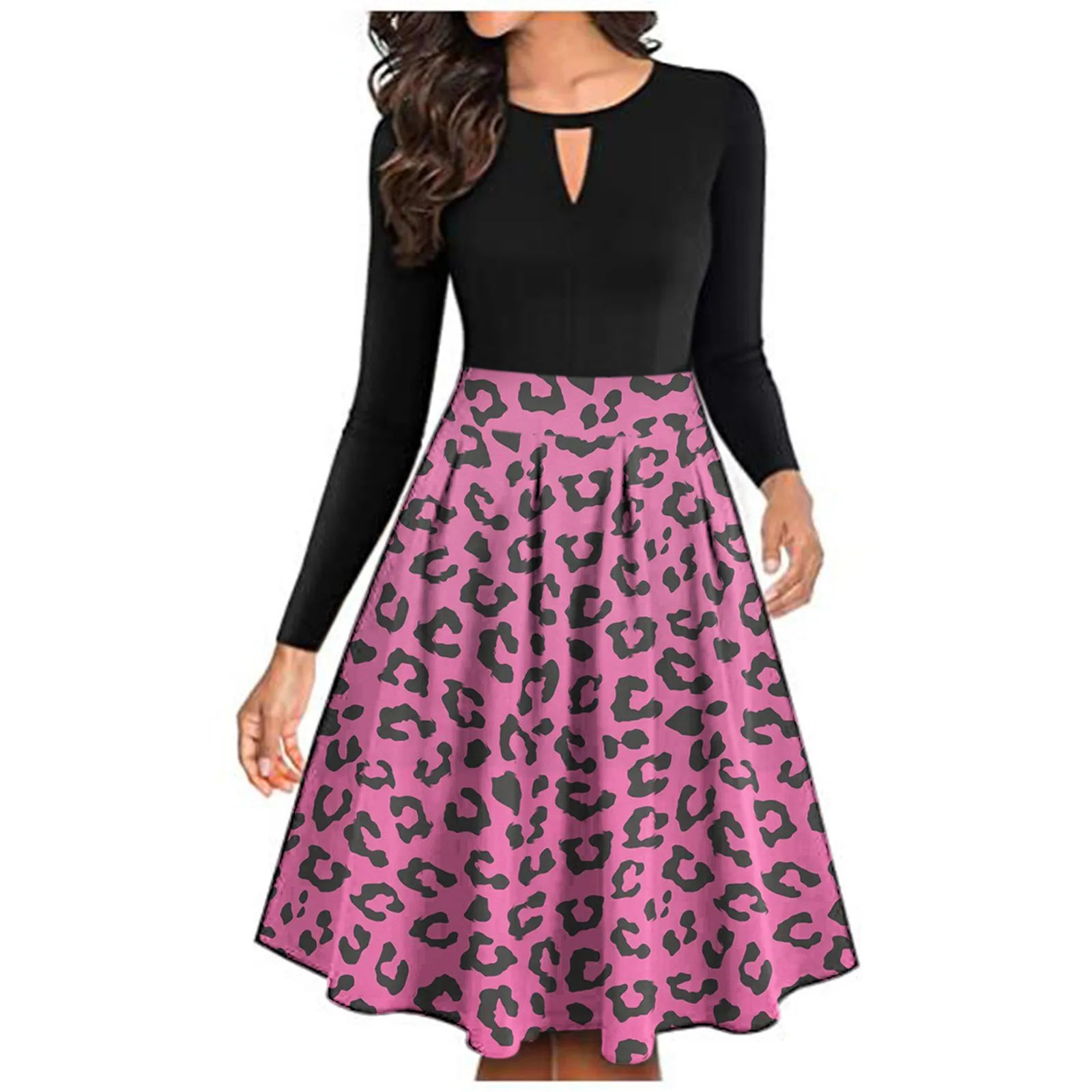 

Merry Christmas plaid Dress For Women Gothic Style High Waist Party Dress Sexy Hollow Out O Neck Winter Knee-length Dress Casual