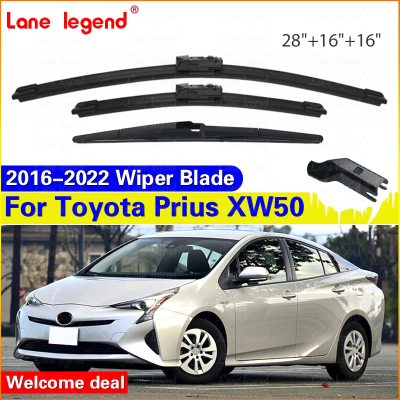 

Для Toyota Prius 50 XW50 2016 2017 2018 2019 2020 2021 2022 комплект щеток переднего и заднего стеклоочистителя, лобовое стекло, автомобильные аксессуары