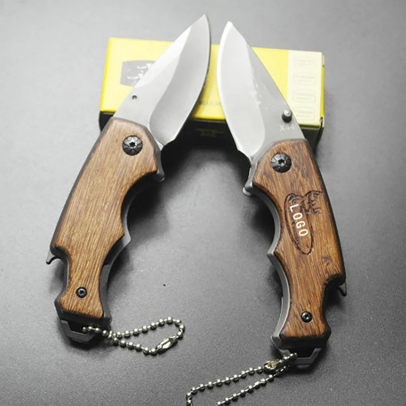 57HRC Мини ножи складной тактический нож стальной деревянный боевой портативный