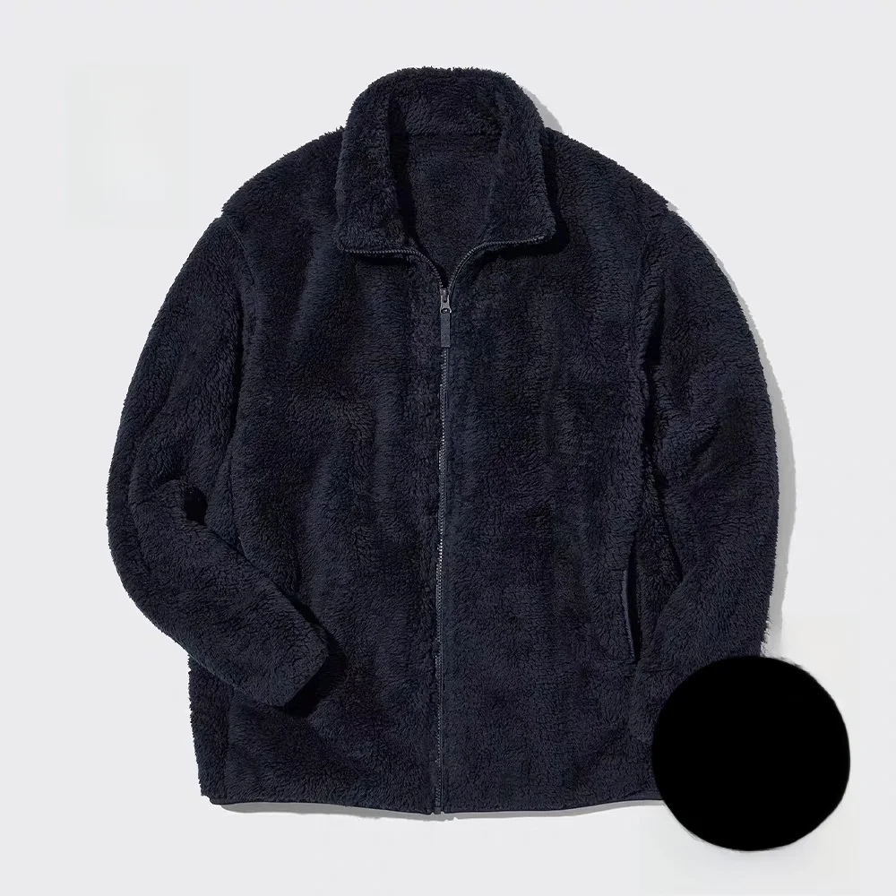  Men's and Women's Long Fleece Zip-up Jacket Cardigan 0329
