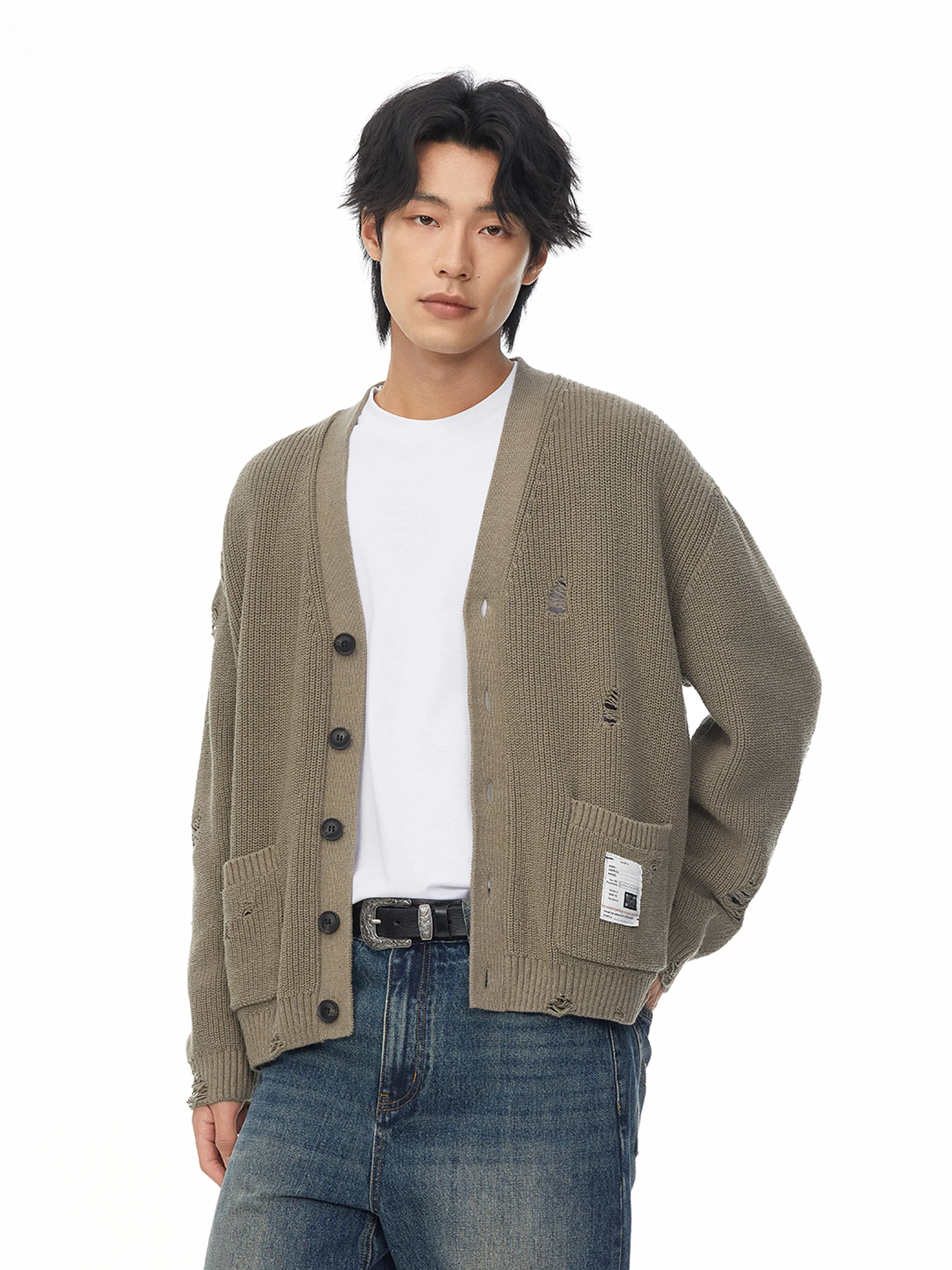 Rhrb Couple Cardigan sweater Men's Autumn and Winter Idle Sle Casual Loose New Pure Cotton Wool Knit