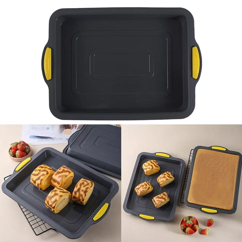 

Toast Tray Bread Pizza Pie Mousse Large Pudding Mold Baking Cookie Sheets Cake Silicone Pan Rectangle Oven Tray