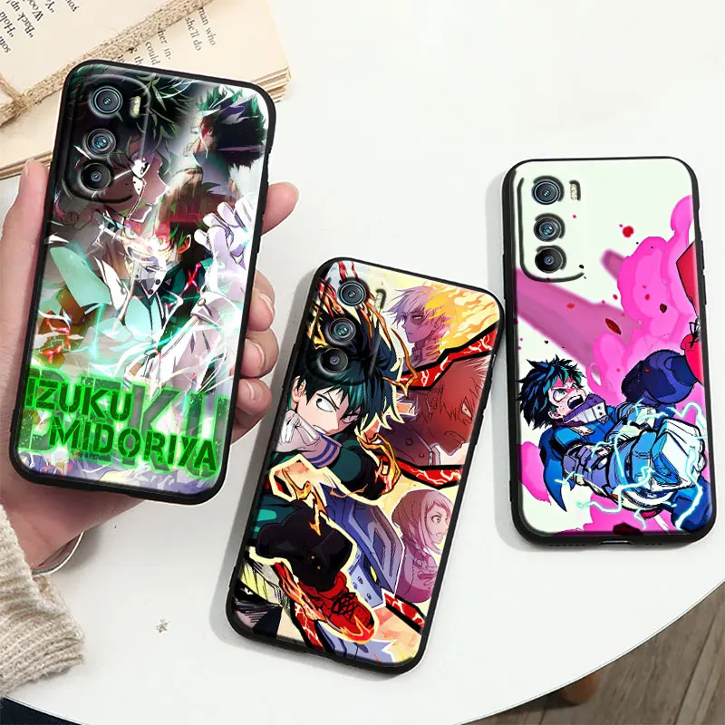 

My Hero Academia Midoriya Izuku Cover For Motorola MOTO G9 G22 G30 Edge30 Pro E22 S E30 E40 Fusion Plus Lite Black Phone Case