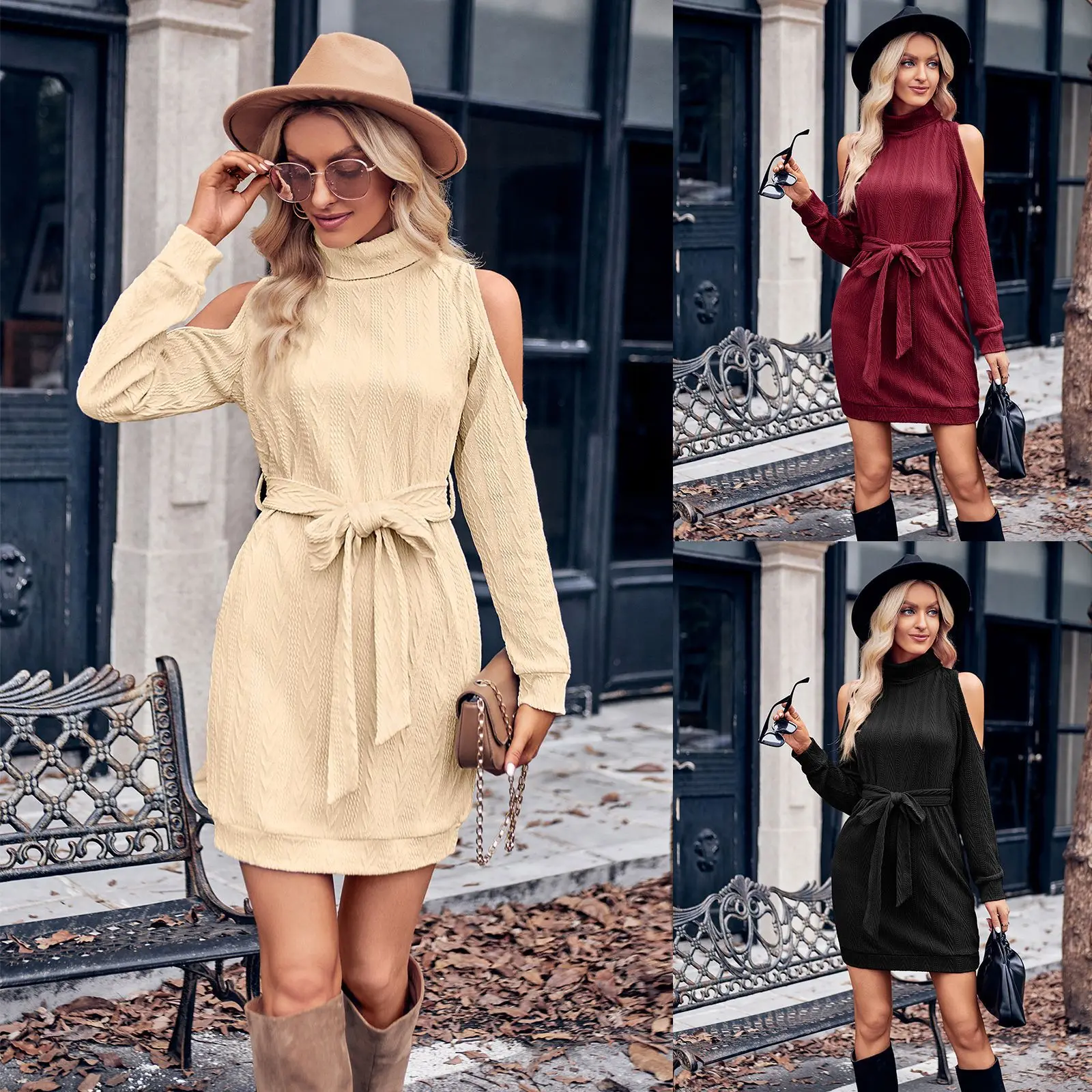 

Women Summer Dress Robe Boho Fairy Dresses Pareo Bath Outlet Elegant For Skims Long Maxi Casual Solid Round Neck Shoulder Hollow