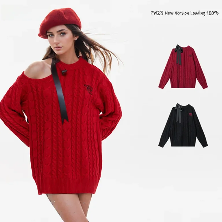 Свитер вязаный осенне-зимний свободного кроя