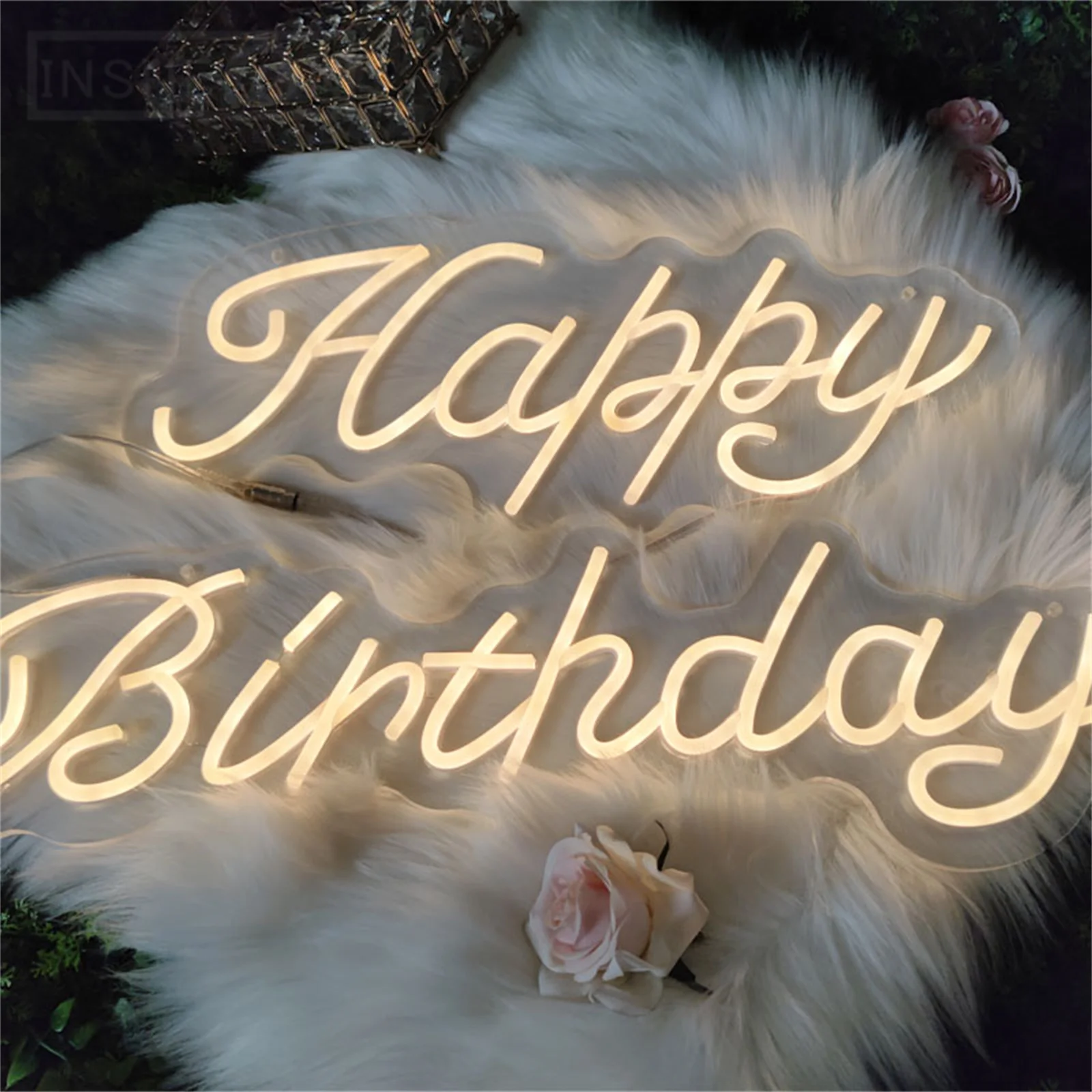 

Happy Birthday Neon Signs LED Neon Sign Lamp for Birthday Party Wall Decoration Aestheic Room Club Bar Decor Neon Light Gifts 5V