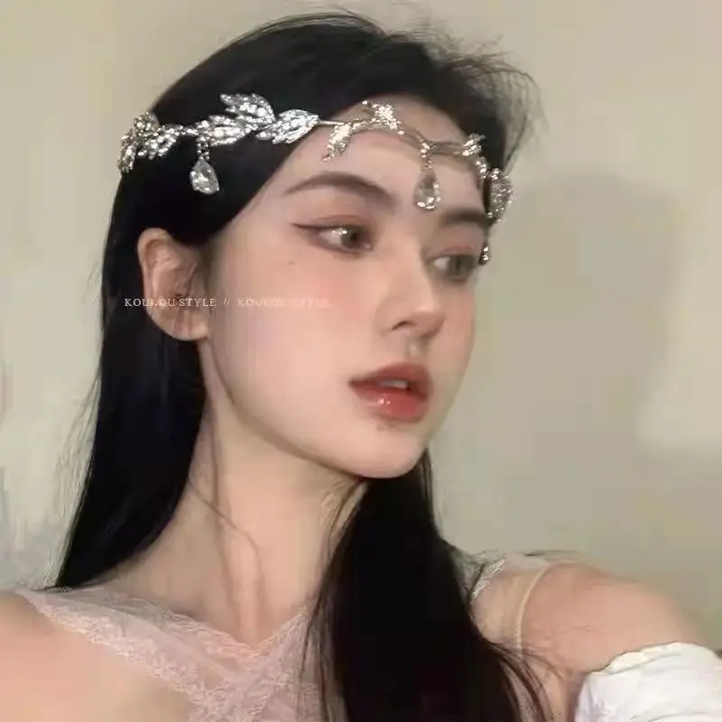 Exotic Tassel Headwear Super Fairy Rhinestone Eyebrows Drop Headband Headband New Bridal Wedding Hair Accessories Lolita Female