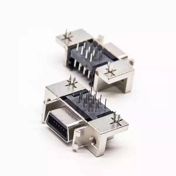 90-градусный прямоугольный гнездовой разъем типа HPCN 14-контактный разъем SCSI