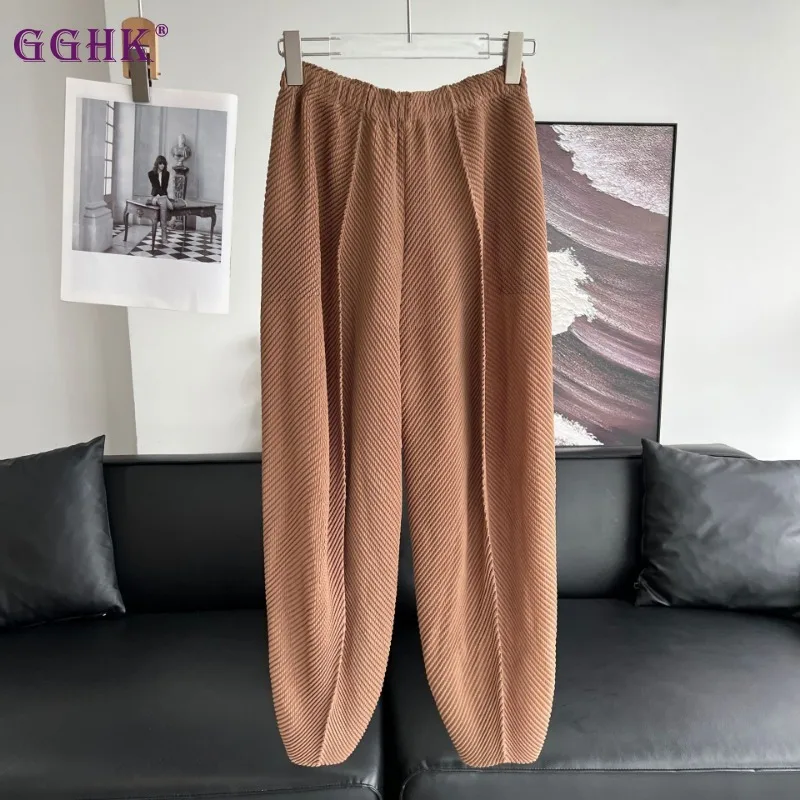 Новинка осени 2024 женские свободные брюки GGHK с эластичным поясом