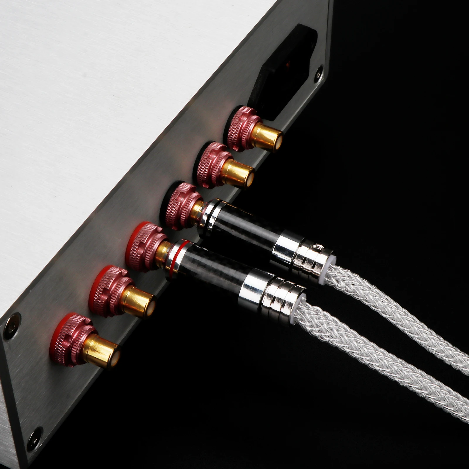 16-ядерный кабель RCA из чистого серебра без сварки углеродного волокна штекер