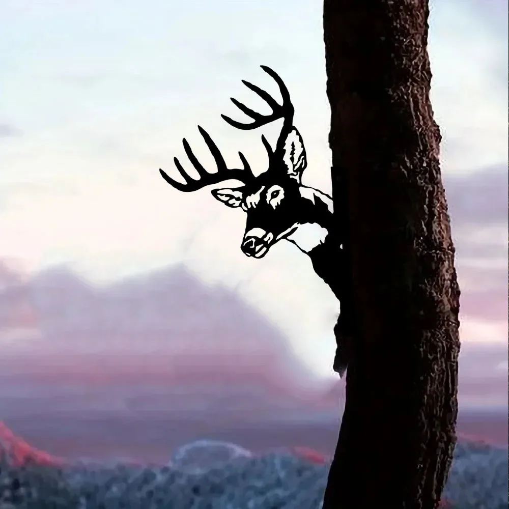 Impart Rustic Beauty to Your Garden с настенным подвесом в железном силуэте стиле оленя.