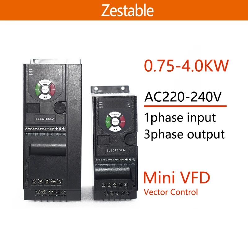 VFD ZA -100G1 220 В 1-фазный вход 3 Ph выход кВт-4 кВт микро переменный частотный привод для инвертора управления скоростью двигателя