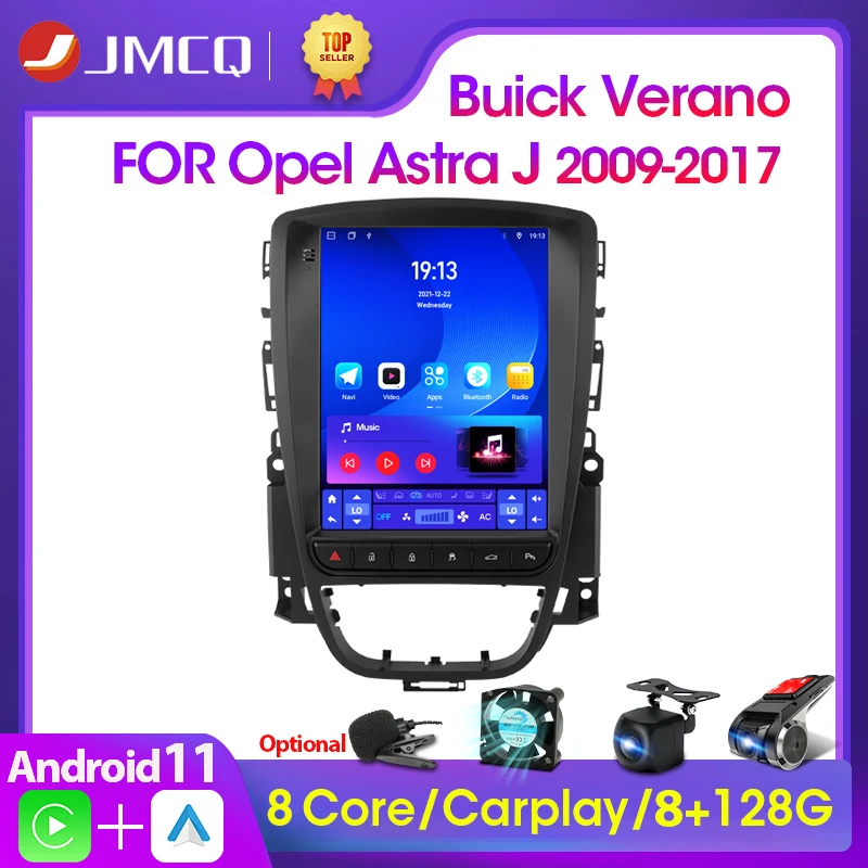 JMCQ 2Din Android Car Radio Multimedia Video Player For Opel Astra J Vauxhall Buick Verano 2009-2015 4G Carplay 2 din