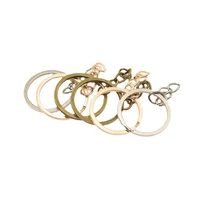 t 10pcs 25 28 30mm gold plated metal blank pendant keychain split keyfob key holder rings women men diy accessories