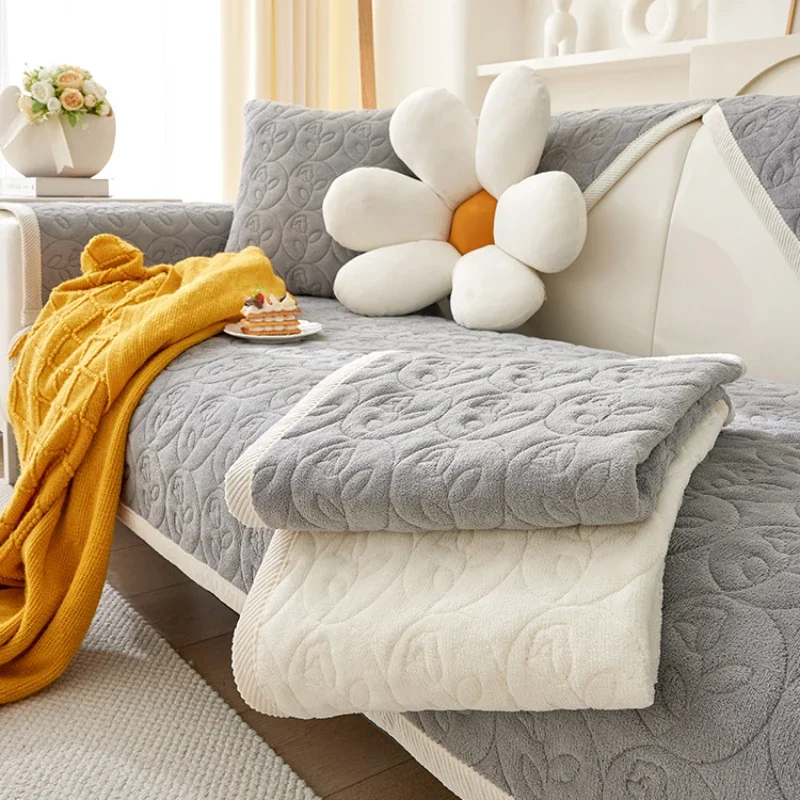 

Thicken Plush Flower Sofa Cushion Winter Warm Sofas Mat Towel Anti-slip Universal Couch Covers Pets Kid Soft Sofa Blanket